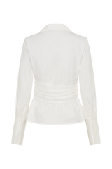 Eugenia Wrap Cotton Shirt - White
