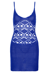 Everette Crochet Knit Mini Dress - Cobalt