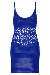 Everette Crochet Knit Mini Dress - Cobalt