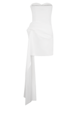 Evianna Strapless Gathered Mini Dress - White