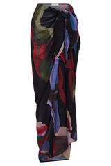 Evie Chiffon Sarong - Multi Fluid Reverie Print