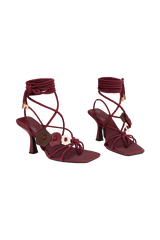 Ezekiel Strappy Sandal Heel - Wine
