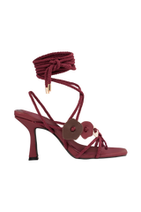 Ezekiel Strappy Sandal Heel - Wine