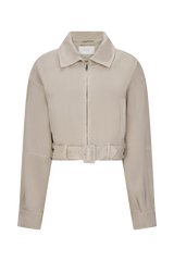 Fallon Cropped Denim Jacket - Stone Wash
