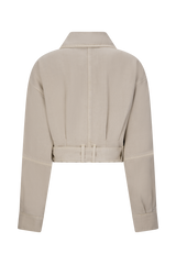 Fallon Cropped Denim Jacket - Stone Wash
