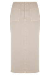 Fallon Denim Midi Skirt - Stone Wash