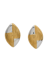 Felicity Mixed Metal Oval Earrings - Gold