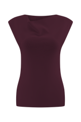 Francisca Cowl Neck Knit Top - Merlot