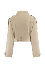 Frank Cropped Collared Jacket - Camel