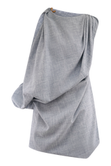 Gabriella Draped Mini Dress - Charcoal Blue Marle
