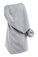 Gabriella Draped Mini Dress - Charcoal Blue Marle