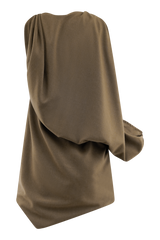 Gabriella Draped Mini Dress - Light Brown Marle