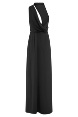 Galia Cowl Neck Maxi Dress - Black