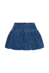 Genia Denim Bubble Mini Skirt - Dark Blue