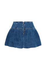 Genia Denim Bubble Mini Skirt - Dark Blue