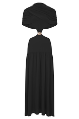 Georgina Chiffon Midi Dress - Black