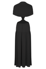 Georgina Chiffon Midi Dress - Black