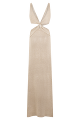 Gracelyn Twisted Metallic Knit Maxi Dress - Gold