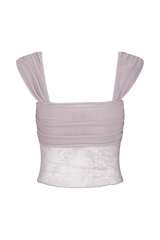 Guinevere Lace And Mesh Top - Lilac