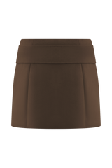 Hayes Faux Suede Belted Mini Skirt - Chocolate
