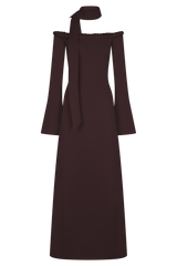 Heidi Strapless Knit Scarf Maxi Dress - Dark Chocolate