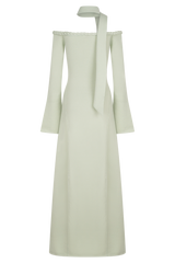 Heidi Strapless Knit Scarf Maxi Dress - Pastel Green