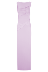 Henley Slinky Drape Maxi Dress - Baby Pink