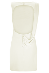 Henley Slinky Drape Mini Dress - Ivory