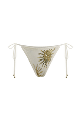 Huntleigh Crochet Bikini Bottom - White & Gold Sunshine Print