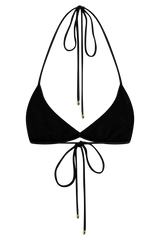 Huntleigh Crochet Bikini Top - Black & Gold Sunshine Print