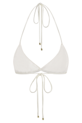Huntleigh Crochet Bikini Top - White & Gold Sunshine Print