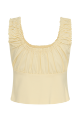 Ines Sleeveless Ruched Top - Lemon