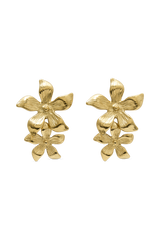 Infatuated Drop Flower Earrings - Gold