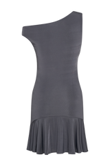 Irving Off Shoulder Slinky Mini Dress - Dark Charcoal