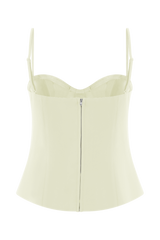 Jaime Spaghetti Strap Suiting Top - Ivory