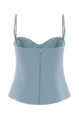 Jaime Spaghetti Strap Suiting Top - Ocean Blue