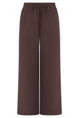 Janayia Cotton Wide Leg Pants - Dark Espresso