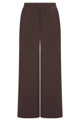 Janayia Cotton Wide Leg Pants - Dark Espresso