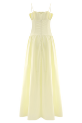 Janis Cotton Frill Maxi Dress - Lemon