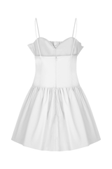 Janis Cotton Frill Mini Dress - White