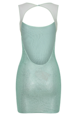 Jasmyn Hot Fix Mini Dress With Mesh Back - Mint