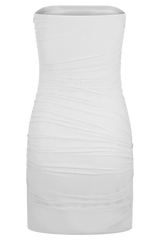 Jianna Strapless Mesh Mini Dress - White