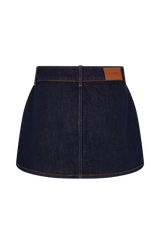 Julienne Denim Mini Skirt - Washed Indigo Blue