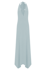 Juliet Slinky Maxi Dress With Scarf - Pale Blue
