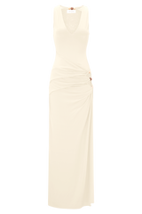 Kaiden Slinky Beaded Maxi Dress - Ivory