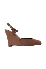 Kaleen Faux Suede Wedge Heel - Chocolate