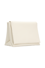 Kiera Faux Leather Oversized Clutch - Ivory