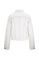 Kirra Cinched Denim Jacket - White