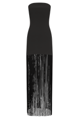Koah Fringe Bandage Knit Maxi Dress - Black