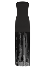 Koah Fringe Bandage Knit Maxi Dress - Black